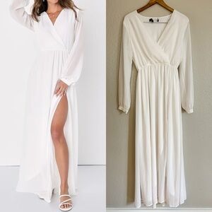 Wondrous Water Lilies White Maxi Dress